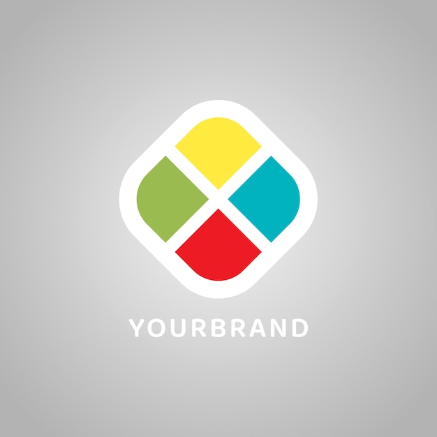 concepto de diseño de logotipo de icono de empresa de vector de forma geométrica abstracta colorida minimalista