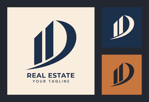 Concepto de diseño de logotipo inmobiliario adecuado para su negocio