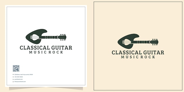 Concepto de diseño de logotipo de instrumento musical clásico antiguo