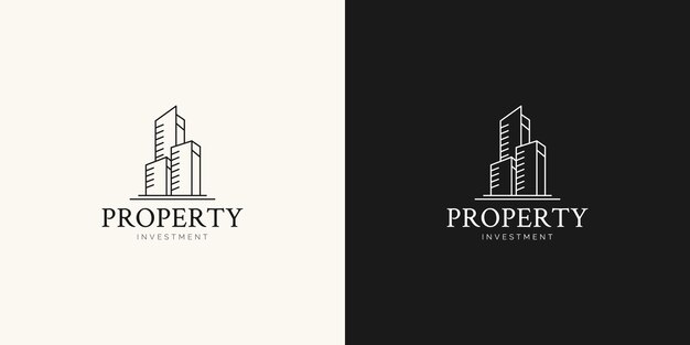 Concepto de diseño de logotipo de inversión inmobiliaria