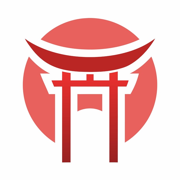 Concepto de diseño del logotipo japonés de Torii Gate