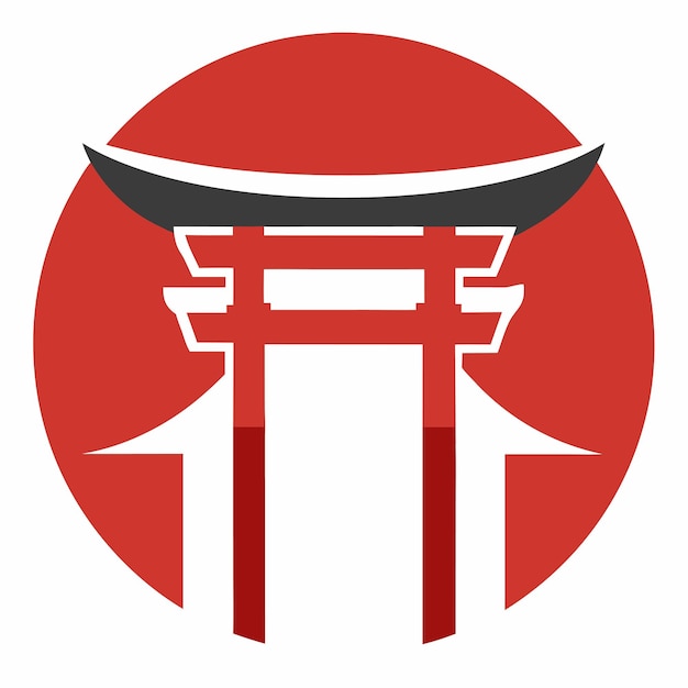 Concepto de diseño del logotipo japonés de Torii Gate