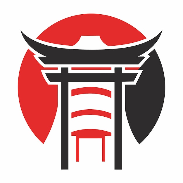 Concepto de diseño del logotipo japonés de Torii Gate