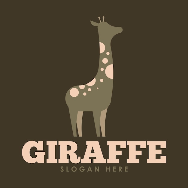 Concepto Diseño Logotipo Jirafa Vector Logotipo Animal Salvaje Cuello Largo