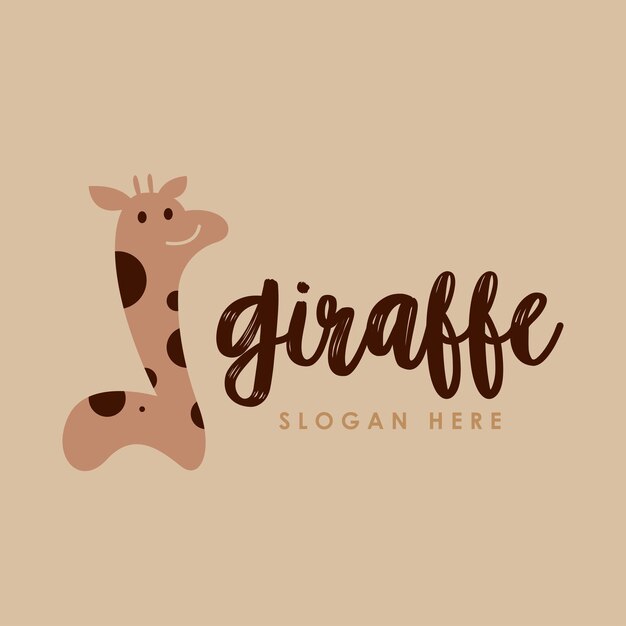 Concepto diseño logotipo jirafa vector logotipo animal salvaje cuello largo