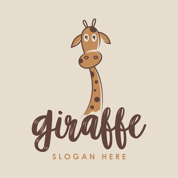Concepto Diseño Logotipo Jirafa Vector Logotipo Animal Salvaje Cuello Largo