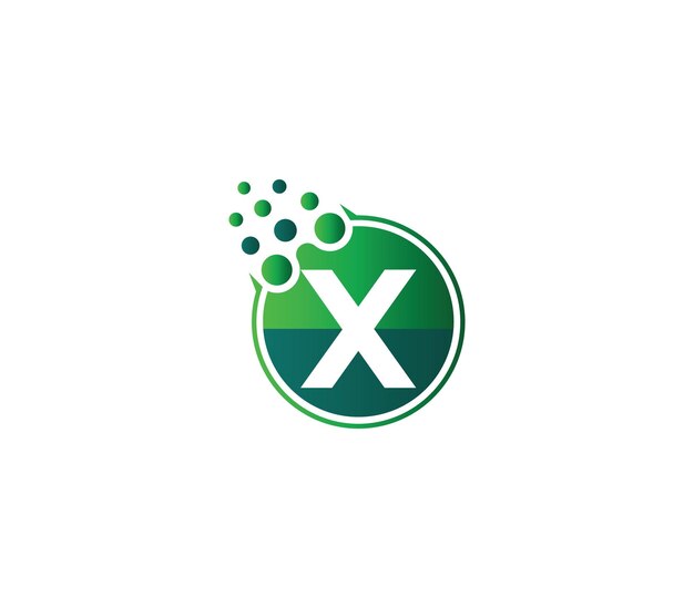 El concepto de diseño del logotipo del laboratorio moderno de X Alphabet.