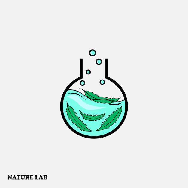 Vector concepto de diseño de logotipo de laboratorio natural símbolo creativo de la ciencia y la medicina eco-amigable logotipo del laboratorio temp