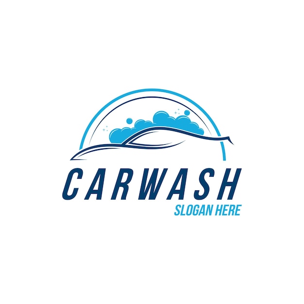 concepto de diseño de logotipo de lavado de automóviles con jabón más limpio