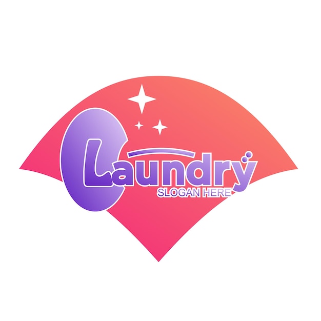 Concepto de diseño del logotipo de la lavandería Premium Vector