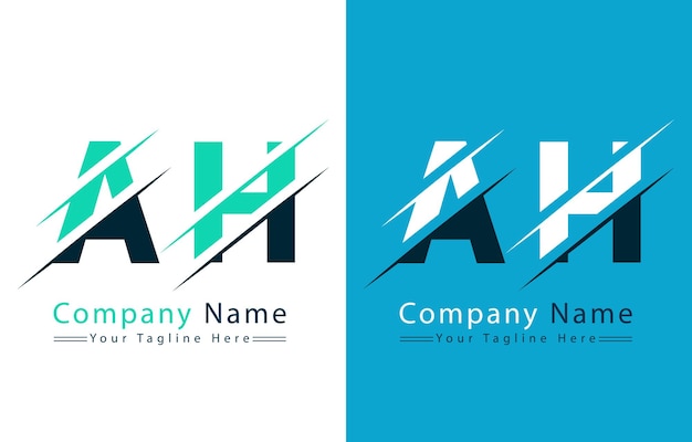 El concepto de diseño del logotipo de la letra AH Ilustración del logotipo vectorial