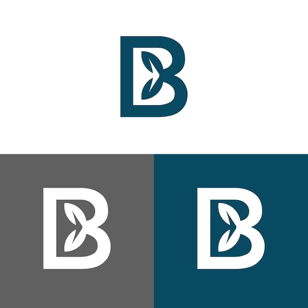 Concepto de diseño del logotipo de la letra B estilo de espacio negativo Signo abstracto construido a partir de marcas de verificación