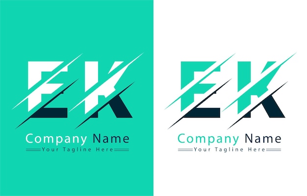 El concepto de diseño del logotipo de la letra EK Ilustración del logotipo vectorial