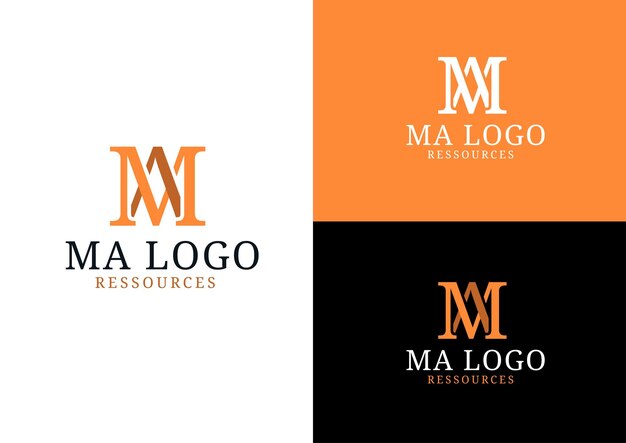 Concepto de diseño de logotipo de letra MA