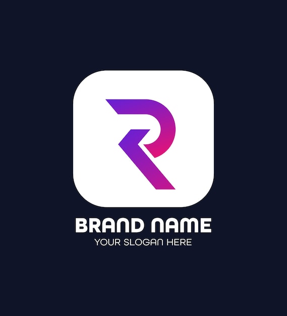 concepto de diseño de logotipo de letra moderna r