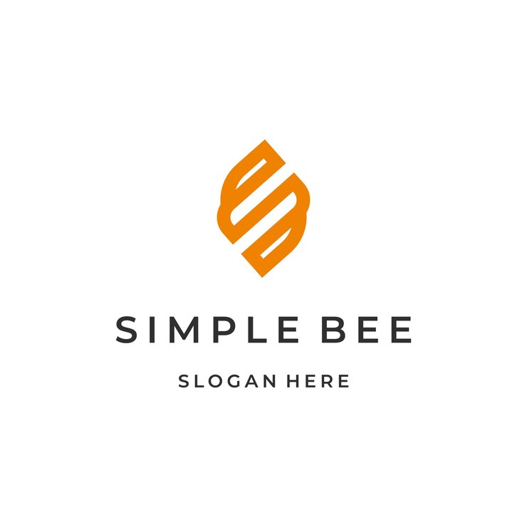 concepto de diseño de logotipo de letra S y abeja