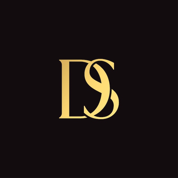 Concepto de diseño del logotipo de la letra vectorial de lujo DS