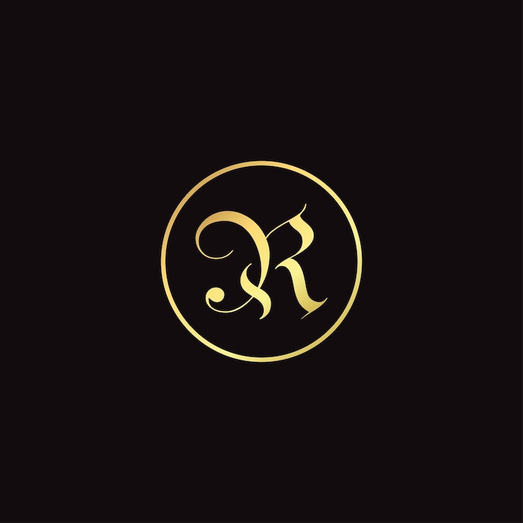 Vector concepto de diseño del logotipo de la letra vectorial de lujo r