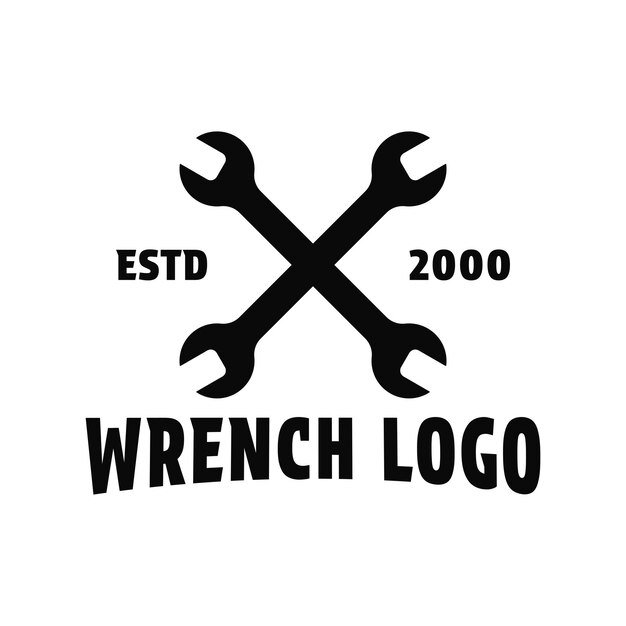 El concepto de diseño del logotipo de la llave cruzada es vintage retro.