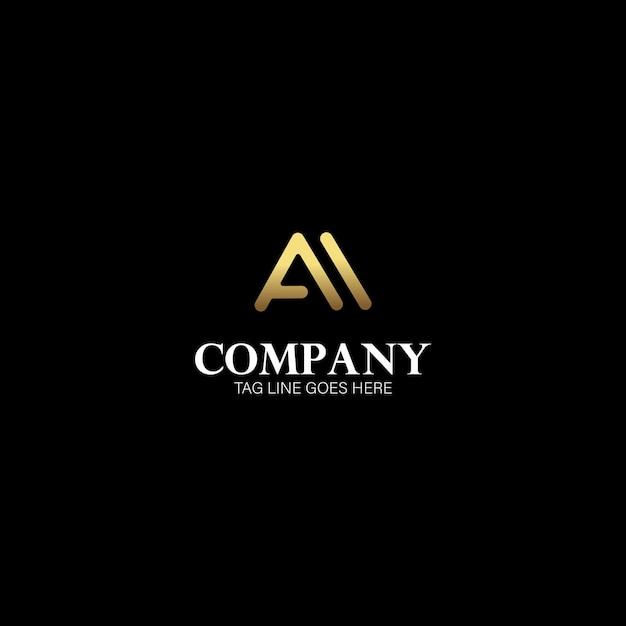 Concepto de diseño de logotipo de lujo Double A o AM para organizaciones empresariales con fondo blanco