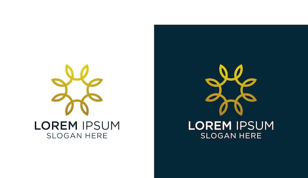 Concepto de diseño de logotipo de lujo Logotipo de belleza o spa Logotipo de flor de loto Vector de diseño de flores de lujo