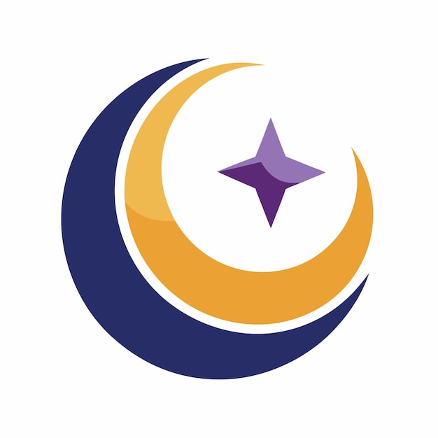 Concepto de diseño del logotipo de la luna y la estrella
