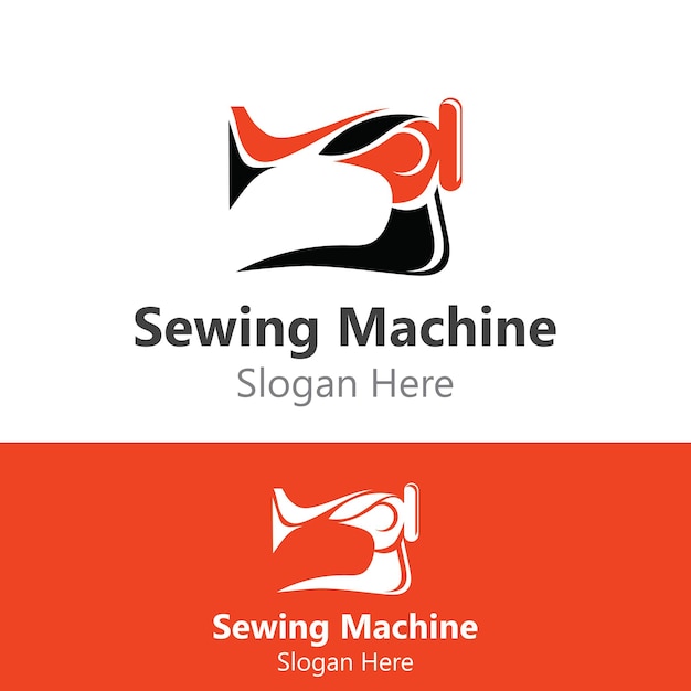 Concepto de diseño de logotipo de máquina de coser Vector de costura a medida Diseño simple de moda