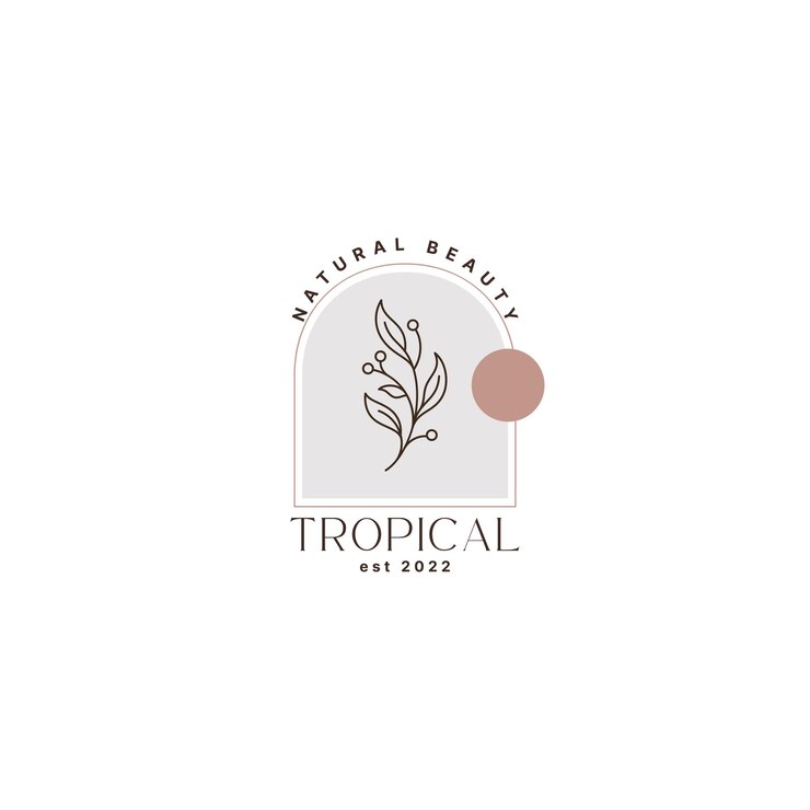 El concepto de diseño del logotipo de la marca de belleza tropical minimalista moderna