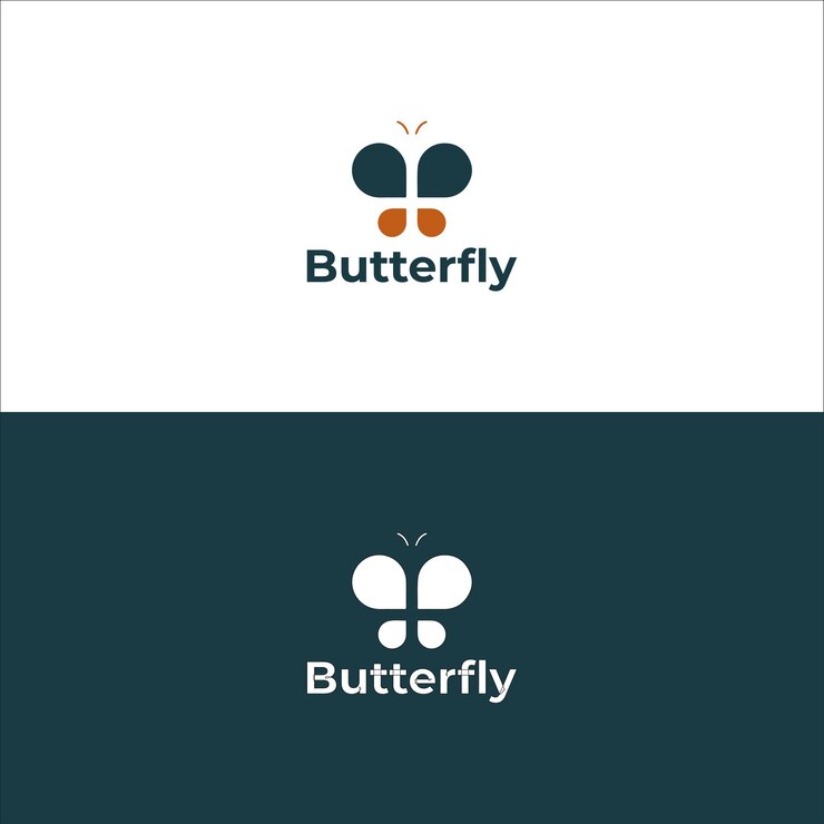 Concepto de diseño de logotipo de mariposa