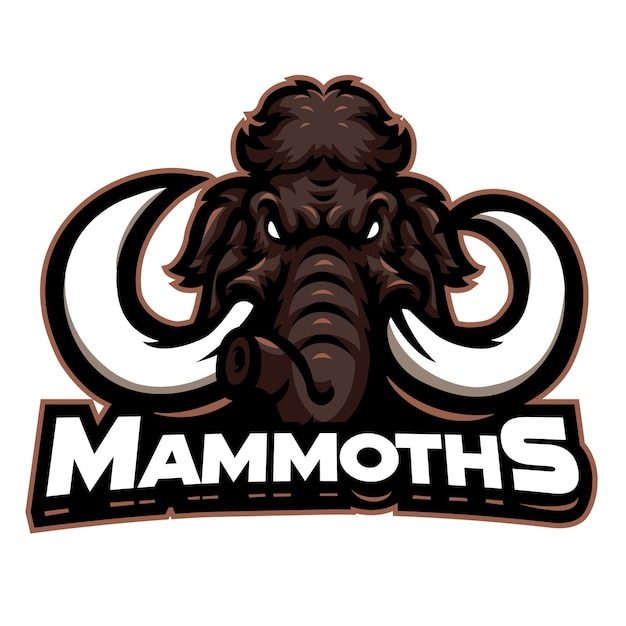 Concepto de diseño del logotipo de la mascota del mamut