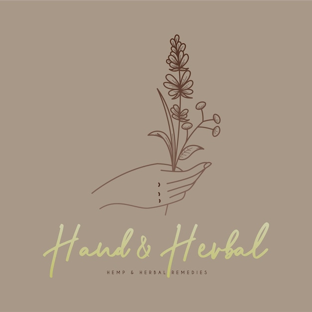 Concepto de diseño de logotipo de medicina herbaria y natural plantilla de diseño de logotipo de planta medicinal