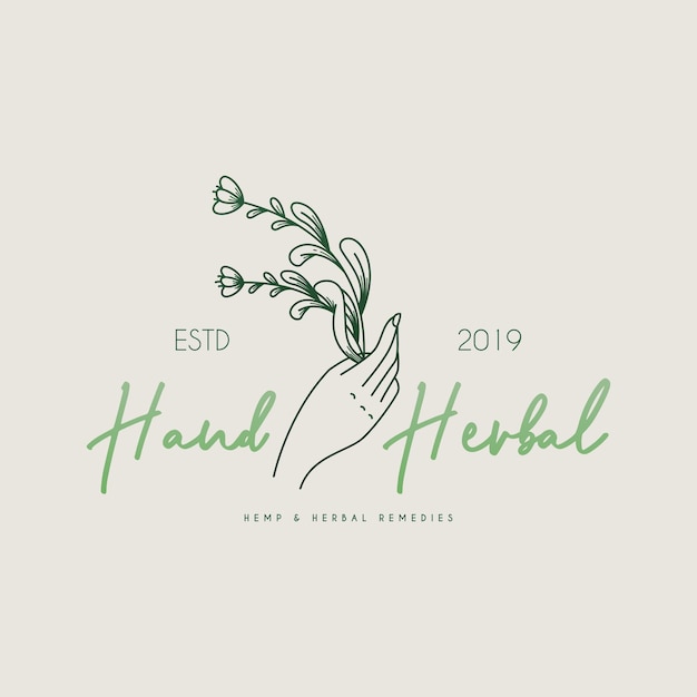 Concepto de diseño de logotipo de medicina herbaria y natural Plantilla de diseño de logotipo de planta medicinal