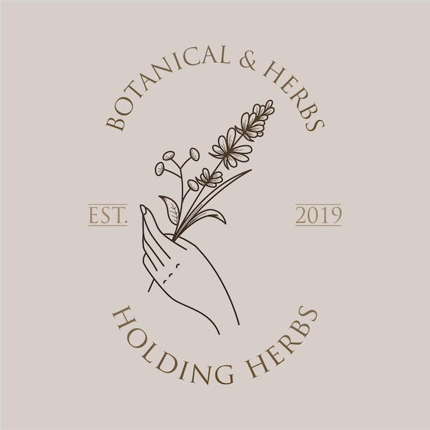 Concepto de diseño de logotipo de medicina herbaria y natural Plantilla de diseño de logotipo de planta medicinal