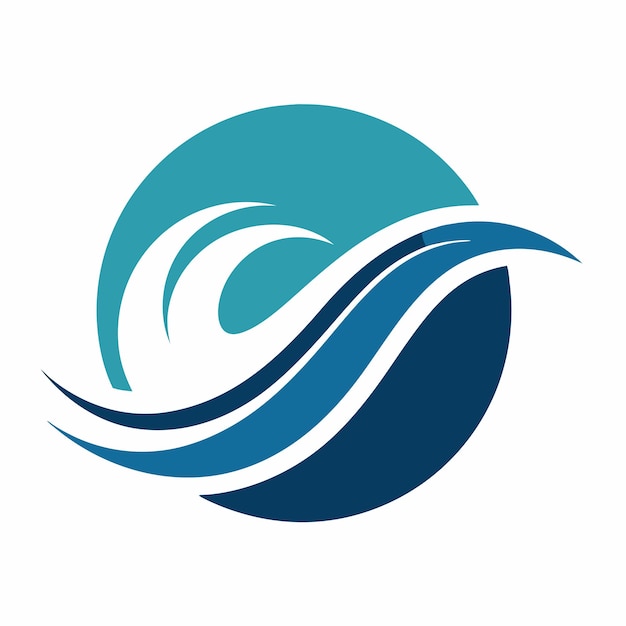 El concepto de diseño del logotipo moderno de las olas oceánicas