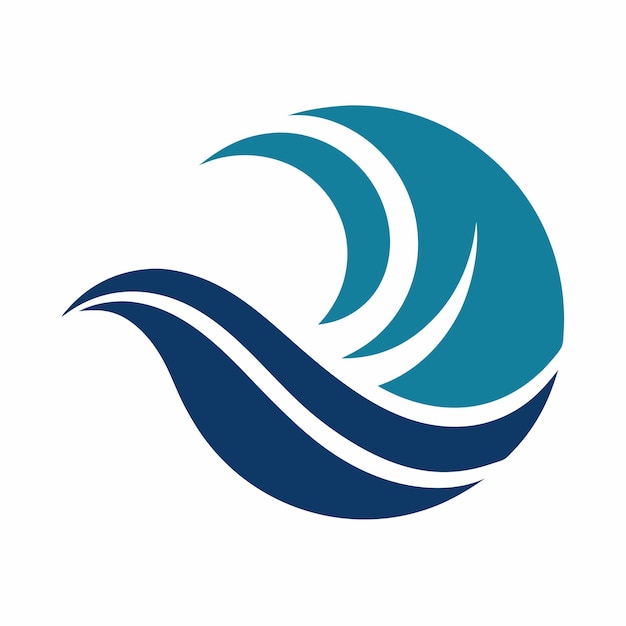El concepto de diseño del logotipo moderno de las olas oceánicas