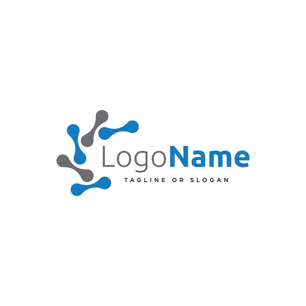 Concepto de diseño de logotipo de molécula abstracta