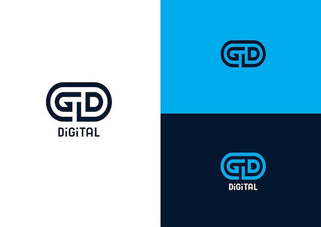 Vector concepto de diseño del logotipo del monograma de gd