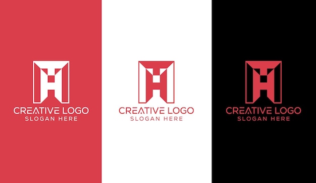 Concepto de diseño de logotipo de monograma de letra creativa TH