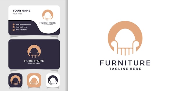 Concepto de diseño de logotipo de muebles vector premium