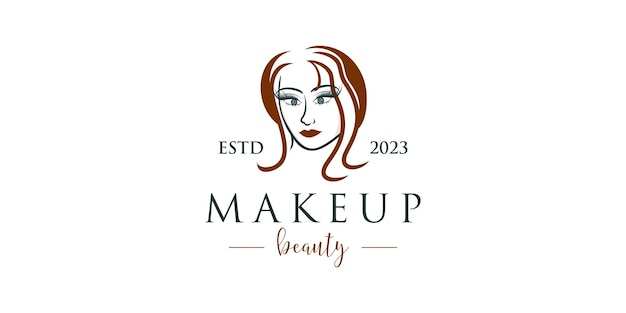 Concepto de diseño de logotipo de mujer de belleza y concepto de extensión de pestañas de belleza