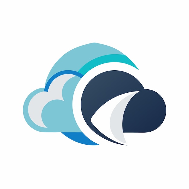 Concepto de diseño de logotipo en la nube