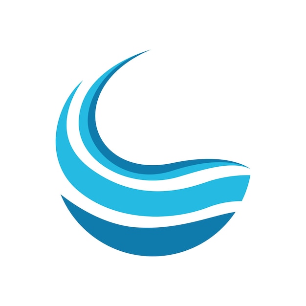 concepto de diseño de logotipo de onda azul abstracta