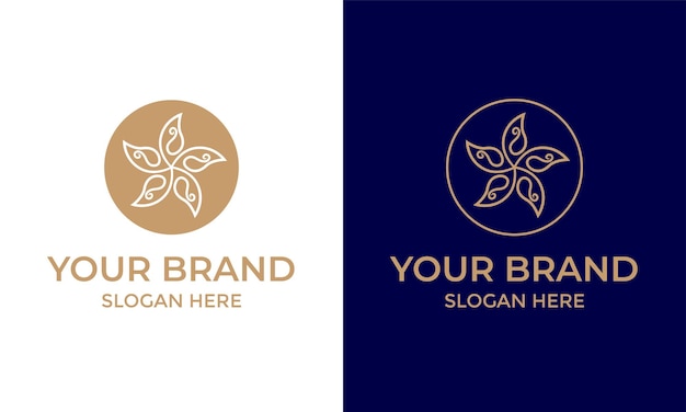 Concepto de diseño de logotipo de ornamento de pétalo de flor Elemento de vector floral