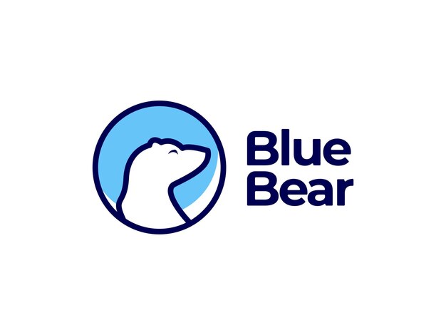 concepto de diseño de logotipo de oso azul