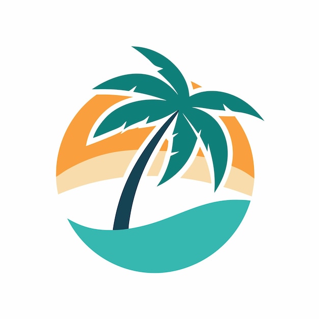 concepto de diseño del logotipo de la palmera de coco