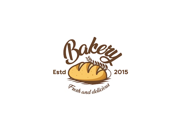 Concepto de diseño de logotipo de panadería y pan fresco. Logotipo de panadería croissant