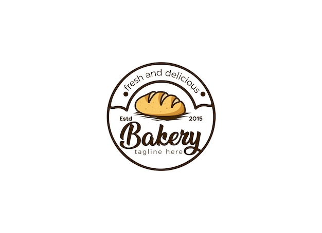 Concepto de diseño de logotipo de panadería y pan fresco. Logotipo de panadería croissant