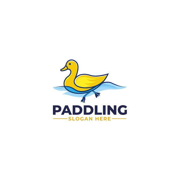 Concepto de diseño del logotipo del pato remador