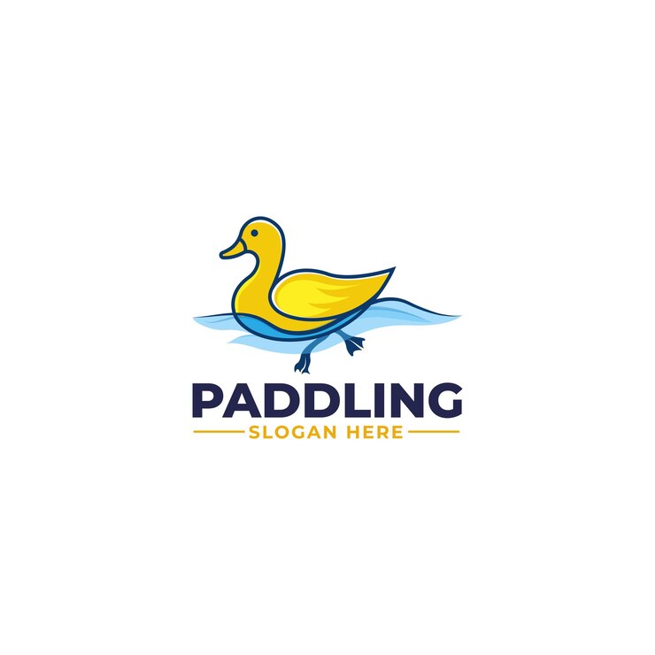 Concepto de diseño del logotipo del pato remador