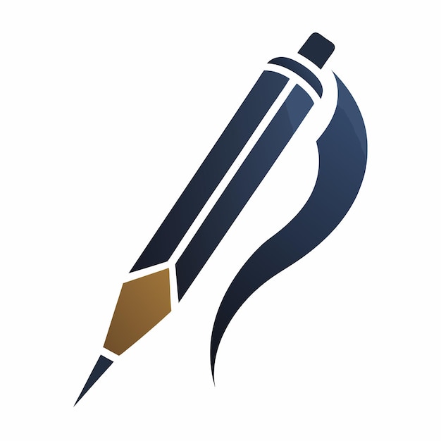 Concepto de diseño del logotipo de la pluma